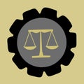 Simple illustration vector design of court and law logos on gold background