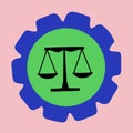 Simple illustration vector design of legal issues logo ing