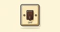 A simple illustration of a wall mounted light switch set to the OFF Royalty Free Stock Photo