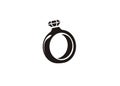 Wedding ring Simple illustration in black and white. Royalty Free Stock Photo