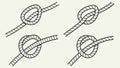 Simple Illustrations of Two Types of Rope Knots Set, vector design Generative AI Royalty Free Stock Photo