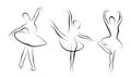 Simple image of a ballerina in different poses