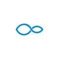 simple infinity blue wavy line logo vector