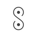 Simple infinity dots letter s line symbol logo vector