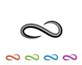 Simple infinity symbol made from two paralel lines