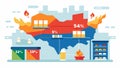 A simple yet informative heat chart indicating the average time spent by customers in different areas of a superstore