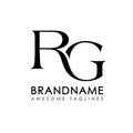 Simple initial letters RG logo