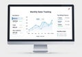 Simple interface uses a clean layout to present business analytics effective Royalty Free Stock Photo