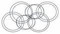 Simple Interlocking Rings Outline Vector for Abstract Connection, vector design Generative AI Royalty Free Stock Photo