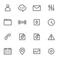 Simple internet icons set. Royalty Free Stock Photo