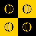 Simple IO and OI Letters Circle Logo Set, suitable for business with IO and OI initials