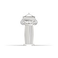 Simple Ionic Column Illustration: Elegant Ancient Greek Architecture, Historical Design Elements, Decorative Classic Royalty Free Stock Photo