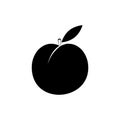 Simple Isolated Peach Illustration On White
