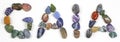 GAIA spelt out in Tumbled healing stones Royalty Free Stock Photo