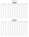Simple 2026 and 20027 italian planner with minimalist design Italy Royalty Free Stock Photo