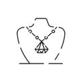 Simple Jewelry Related Vector Line Icon. Earrings, Body Cross, Engagement Ring and more. Gold, diamond, luxury, fashion