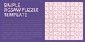 Simple jigsaw puzzle template - completed pieces on right side, empty space for text left