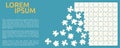 Simple jigsaw puzzle template - pieces on right side, empty space for text left