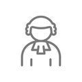 Simple judge line icon. Symbol and sign vector illustration design. Isolated on white background