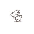 Simple jumping cute rabbit