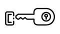 Simple key outline icon for access and security , vector design Generative AI Royalty Free Stock Photo