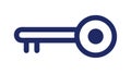 Simple Key Outline Icon for Lock Access Security Unlock, vector design Generative AI Royalty Free Stock Photo