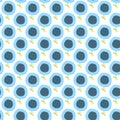 Simple kids flower pattern. Doodle seamless background. Cute blue wallpaper.