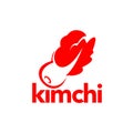 Simple Kimchi Logo in Red Flat Color Vector Fermented Food