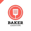 Simple kitchen spatula or bakery logo icon in the circle Royalty Free Stock Photo