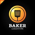 Simple kitchen spatula or bakery logo icon in the circle Royalty Free Stock Photo