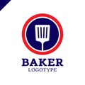 Simple kitchen spatula or bakery logo icon in the circle Royalty Free Stock Photo