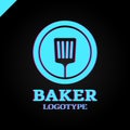 Simple kitchen spatula or bakery logo icon in the circle Royalty Free Stock Photo