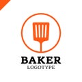 Simple kitchen spatula or bakery logo icon in the circle Royalty Free Stock Photo
