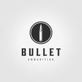 Simple Label Bullet Logo Vintage Vector Illustration Design