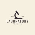 Simple laboratorium microscope logo design vector graphic symbol icon illustration creative idea