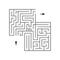 Simple labyrinth of black lines with two arrows. Vector graphics