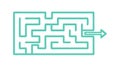 A Simple Labyrinth or Maze Puzzle with an Arrow Showing the Exit, vector design Generative AI Royalty Free Stock Photo