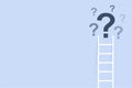 simple ladder leading to the question mark icon challenge concept background Royalty Free Stock Photo
