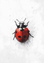 simple ladybug illustration featuring black and red design, showcasing its distinct spots and detailed features. This artwork Royalty Free Stock Photo