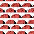 Simple ladybug seamless pattern, abstract texture;  art illustration logo design element. Good for stickers, logo, books, fa Royalty Free Stock Photo