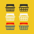 Simple laundry basket icons