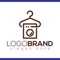 Simple laundry logo with line art vector element. laundry logo template