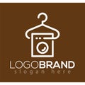 Simple laundry logo with line art vector element. laundry logo template