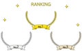 Simple laurel wreath and label ranking icon set, 1st-3rd place