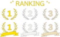 Simple laurel wreath and label ranking icon set, 1st-3rd place