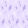 Simple Lavender Flower Vector Seamless Pattern Design