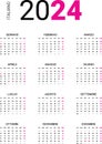 Layout Calendar 2024 in vector. Italian text