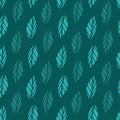 Simple Leaf Leaves Foliage Illustration Blue Monochrome Seamless Pattern Background Wallpaper Royalty Free Stock Photo