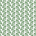 Simple Leaf Leaves Foliage Illustration Green Monochrome Seamless Pattern Background Wallpaper Royalty Free Stock Photo