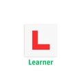 Simple learner driver plate icon Royalty Free Stock Photo